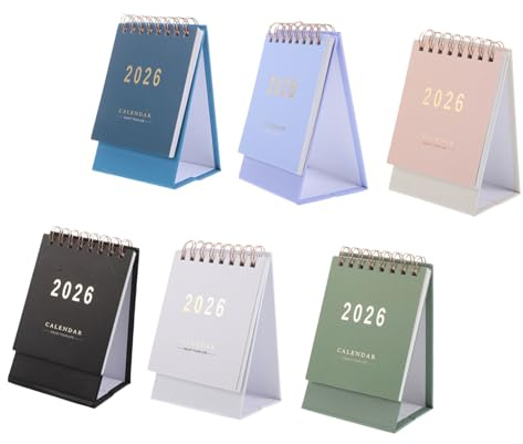 VILLFUL 6 Mini Calendarios De Bolsillo Para Escritorio De Notas Para Oficina Escritorio Pequeño Diario 2026 Planificación Diaria