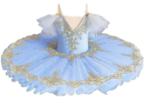 Flicka Svansjön Balett Tutu Kjol Baletttävlingskostymer | V-ringad linne med trikåer och danskläder för ballerina, gymnastik, spaghettiband, ärmlös dansoutfit