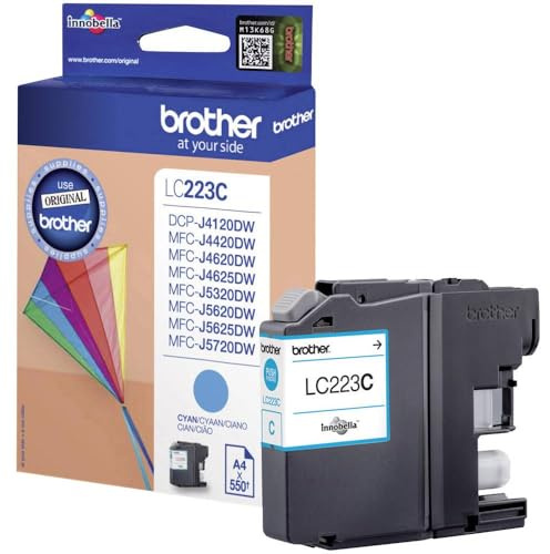 Brother LC223C Original Tintenpatrone LC-223C Cyan DCP-J562DW, DCP-J4120DW, MFC-J480DW, J680DW, 880DW, J4420DW, J4620DW, J4625DW, J5320DW, J5620DW, J5625DW, J5720DW, Standard