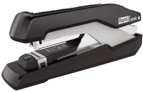 Rapid 5000552 Tacker Super Flachheftgerät (60 Blatt, Mühelos, Omnipress, Hochwertiges Ergonomisches Gehäuse, Inkl. Heftklammern, SO60) schwarz/grau
