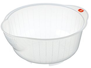 INOMATA Inomata.0800 Japanese Vegetable Fruit Rice Wash Bowl, 8-Inch, Clear by