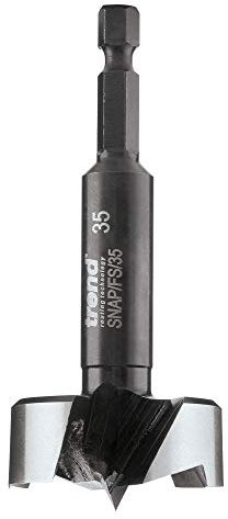Trend Snappy Forstner 35mm Short Bit for Accurate Hole Drilling, Quick Release System, Carbon Steel, SNAP/FS/35