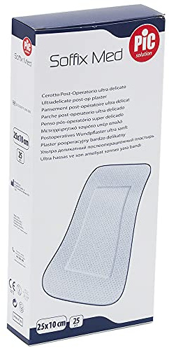 Cerotto Sterile Per Medicazione Post-Operatorio ultra delicato altamente Assorbente Adesivo in Tessuto Non Tessuto Super Traspirante, 25 x 10 cm, confezione 25 pezzi