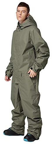 YEEFINE Damen Skianzug Einteiler Schneeanzüge Jumpsuits Winter Wasserdicht Snowboard Anzüge, Herren, Armeegrün, Small