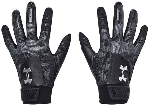 Under Armour Harper Baseball-Handschuhe für Herren, (100) Weiß/Halo-Grau/Metallic-Gold, Größe L