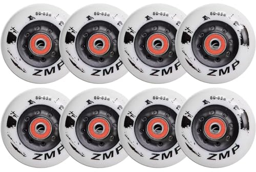 SZAJOR 72mm/76mm/80mm 85A Inline Skate Wheels, Indoor Outdoor Roller Skate Wheels, for Roller Blade Wheel Replacement, with Bearings 8 Pack,72mm