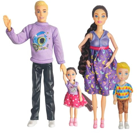 Interactive Family Toy Fun Action Figures Set, Imaginative Family Doll Play