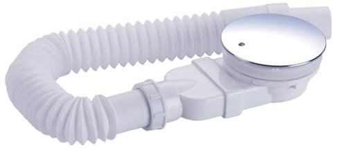 SopimusZ - Set di fori di scarico extra piatto, 90 mm, per piatto doccia, sifone con tappo antiodore, filtro per capelli, tubo flessibile, cromato