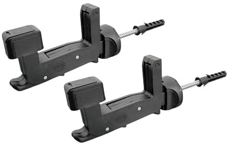 eacommerce - Ferma Imposte Regolabile | Sistema Automatico di Ancoraggio | Per Infissi da 40-55 mm | Blocca Scuri e Persiane | Tassello Integrato 6x70 mm, Kit 2 Pezzi (Nero)