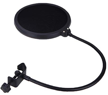 Pantalla de viento de micrófono dual de 6 pulgadas con eje flexible para una grabación clara y claridad vocal