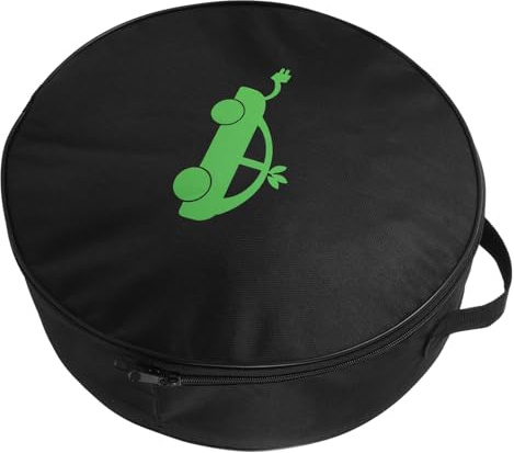 FIXOSHEE Ev Charger Storage Bag with Waterproof, Flame-resistant Round Case for Electric Vehicle Charging Cable, Portable Car Organizer Suitable for Outdoor Travel and Ev Owners