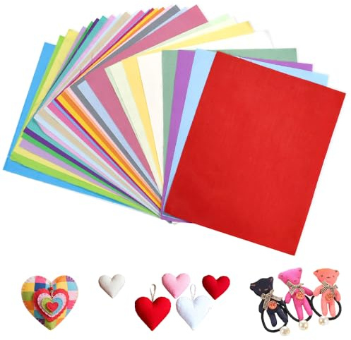 EAAGHK 30 Pcs Tissu Coton pour Patchwork, Tissus Matelassé en Coton Uni, Coupon Tissu Loisirs Créatifs 20 x 25 cm, Chutes de Tissus Couture Multicolore, pour Bricolage Matelassage Artisanat Poupée