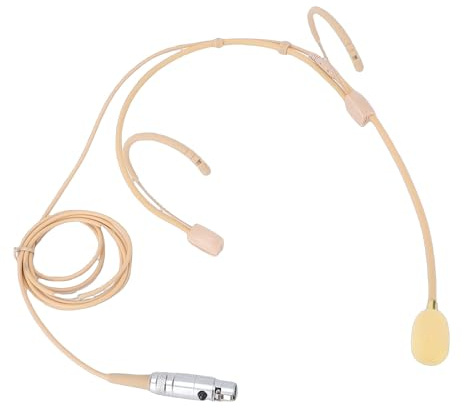 Jectse Mikrofon Headset Kondensator, Dubbel över örat Hängande Mikrofon Passar för Trådlöst System Bältespaketsändare med 4-stifts XLR-kabel Vindruta, Förstärker Rösten för Inomhus