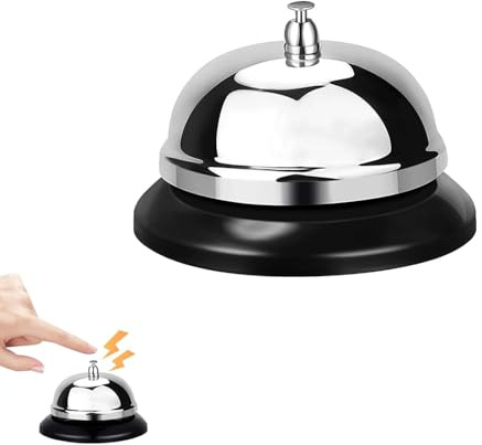 XinYangMao Campanello da Tavolo in Acciaio Inox - Campanella di Servizio per Reception, Ristoranti, Hotel, Bar e Cucina - Sonoro e Durevole con Finitura Cromata