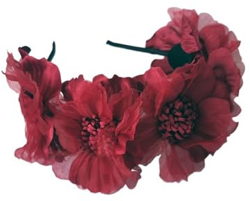 Hårband med konstgjord blomsterkrans Artificiell blommig krona pannband Brud hårtillbehör(Color7)