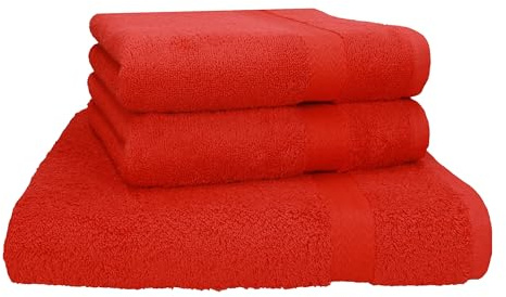 Betz 3-TLG. Strandtuch Saunatuch Badetuch Liegetuch Handtuch Premium Frottee Set 1 Tuch 70x200 cm 2 Tücher 50x100 cm Farbe rot