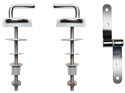 Wirquin 20724134 Ensemble de fixation pour abattant WC Wirquin, charnière inox et visserie, chromé