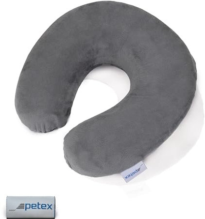 Petex 44490018 Nackenrolle, Velours, 29 x 28 cm, grau