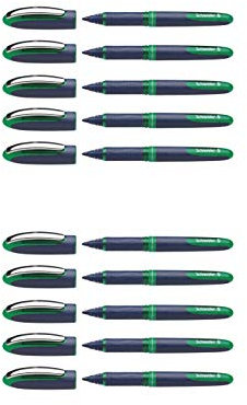 Schneider Schreibgeräte Tintenroller One Business, Ultra-Smooth-Spitze 0,6 mm (10x Grün)