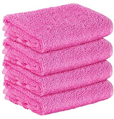 StickandShine 4er SET Premium Frottee Gästehandtuch 30x50 cm in pink in 500g/m² aus 100% Baumwolle