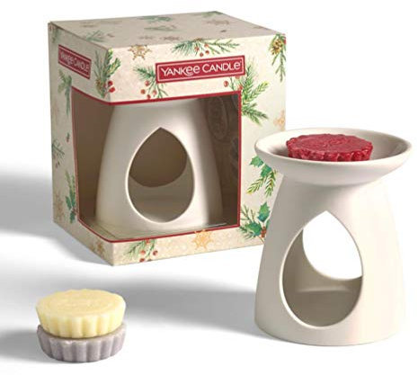 Yankee Candle Gift Set | Christmas Scented Candles | 3 Wax Melts, 1 Melt Burner & 1 Tea Light | Magical Christmas Morning Collection