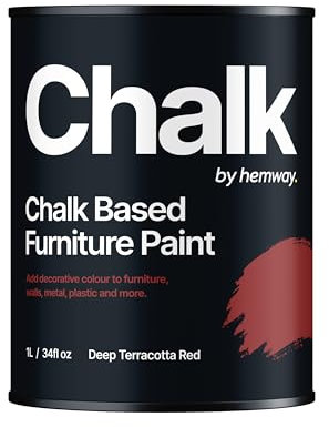 Hemway - Premium Chalk Paint - Deep Terracotta Red 1 L | Chalky Matt Shabby Chic Finish for Interior Furniture & Walls | Quick Dry & 1 Coat