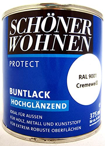 Protect Buntlack 375 ml RAL 9001 Cremeweiß hochglänzend, Alkydharzlack SW