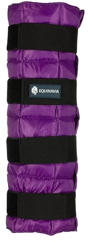 Equinavia Cool Relief Therapy Ice Boots Leg Wraps for Horses, Gel Pack with Adjustable Straps | 16.5 x 15.5 Single - Purple - Single - One Size