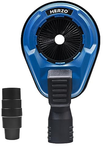 HERZO Aspirador para taladro, Colector de polvo para taladro Caperuza de aspiración para percutor/Martillo eléctrico/taladro percutor a bateria, con diámetros máximos de 70 mm