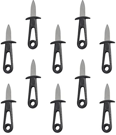 DELURA 24 Stück Austernmesser aus Edelstahl, Metall, Austernschälmesser, Muscheln, Messer, Meeresfrüchte, Jakobsmuschel, Öffnungswerkzeuge for Zuhause, Küche, Partyzubehör/564