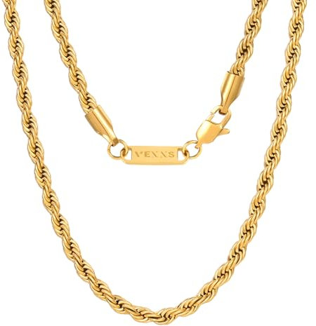 VEXXS Goldkette Herren Kordelkette 4mm03