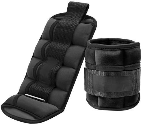Taeku Ankelvikter, 1 par justerbara benviktsband för kvinnor och män viktade ankelband för fitness gym promenader jogging löpning yoga (5 kg)