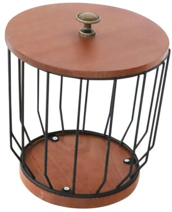 Cabilock Porta Capsule Gadget Per Il Caffè Conservazione Delle Cialde Di Caffè Accessori Da Caffè Per Bar Carrello Del Caffè Barattolo Di Caffè Ermetico Cestino Di Legno Dark Brown