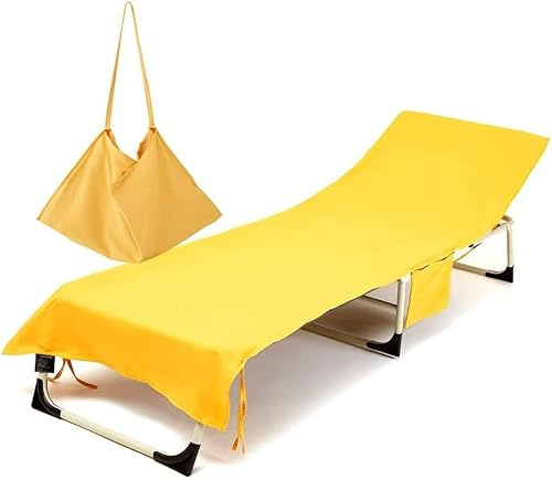 Xlabor mikrofiber skyddsöverdrag snabbtorkande strandhandduk för trädgårdsstol solstol solstol liggstol kudde gul