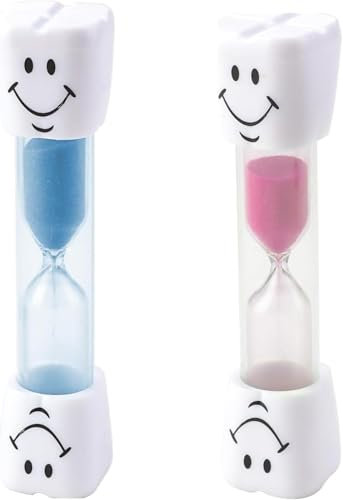 2pcs Sabliers Souriants de 3 Minutes pour Enfants - Minuterie Multifonction pour Le Brossage des Dents, la Cuisine, Le Bureau et Les Jeux, Idéal pour l'Apprentissage du Temps et l'Amusement (2pcs)