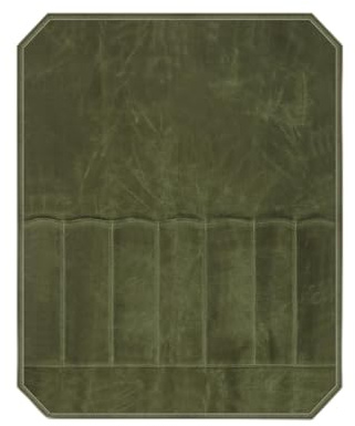 Elegante y resistente funda enrollable de lona encerada con 7 ranuras, ideal para guardar y transportar cuchillos de cocina de forma segura mientras acampas, haces senderismo o cocina al aire libre