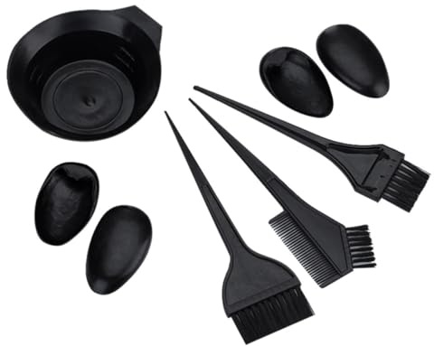 SOESFOUFU Kit de Tinte Cabello Profesional Negro Cuenco de Plástico, Pincel y Peine, Herramienta para Teñir en Casa Diy, Set Completo para Mechas