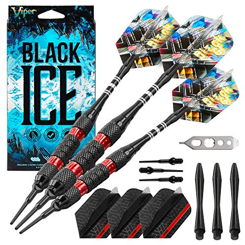 Viper Black Ice Soft Tip Darts with Red Rings, 18 Grams