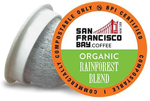 San Francisco Bay K-Cup Coffee Pods, Organic Rainforest Blend (80 ct), Medium-Dark Roast, Commercially Compostable USDA Organic Single-Serve Coffee Pods