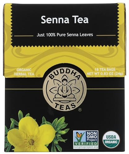 Buddha Teas - Organic Senna Tea - Herbal Tea - For Health & Wellbeing - With Vitamins, Minerals & Antioxidants - Clean Ingredients - Caffeine Free - OU Kosher - 18 Tea Bags (Pack of 1)