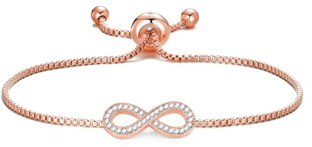 Philip Jones Rose Gold Plated Infinity Friendship Slider Bracelet Created with Zircondia® Crystals