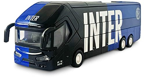 MONDO Motors 51214 - Pullman F.C. International Milano - Modèle Jouet - Bus avec Embrayage arrière arrière - Couleur Noir Bleu Clair