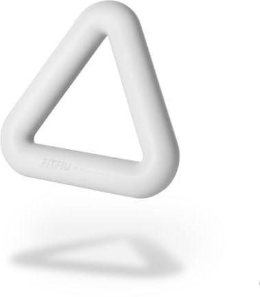 Fitfiu Fitness Triangular Kettlebell - 3,2kg Kettlebell mit ergonomischem Stahlgriff aus weißem, weichem Silikon für Kraft- und Cardioeinheiten Shapes Collection