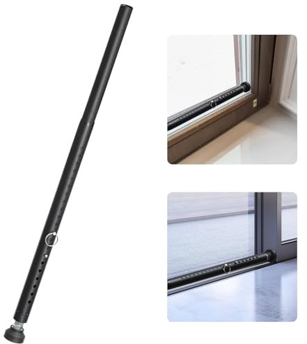 Sliding Glass Door Lock - 18-50inchs Adjustable Sliding Door Security Bar&Window Security Bar,1.18”Childproof Heavy Duty Burglar Bar for Window,Patio Doors,Kitchen,Balcony Sliders,Apartment（Black)