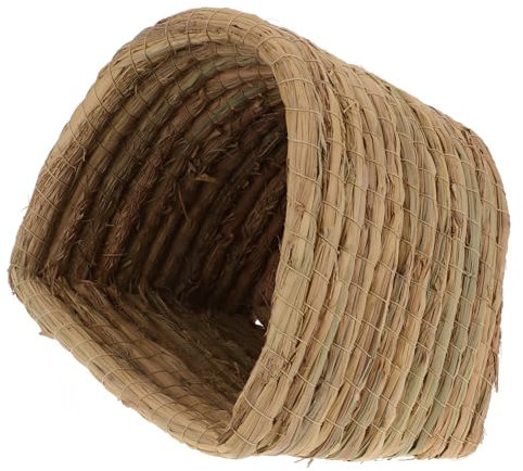 VILLFUL Gewebtes Hühnerschlafbett Strohnest Kleintiernest Gewebtes Hamsternest Strohstallbett Natürliches Material Haustiernisthaus