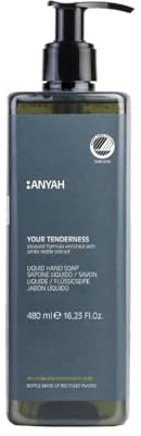 ANYAH Liquid Hand Soap 480ml – Nordic Ecolabel Certified, Hydrating Formula with Rosemary Extract, Vegan, Eco-Friendly, Gentle on Skin - Non-Refillable