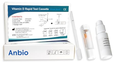 Anbio 2 x Vitamin D Test Kit for Home Self Vitamin D Level Insufficiency Deficiency Testing Kits