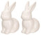 Ideen mit Herz Figura decorativa de conejo de Pascua, color blanco, brillante, decoración de Pascua, dolomita, 2 unidades