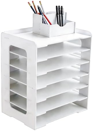 UNICRAFTALE 7 nivåer klippbok pappersorterare förvaring filhållare kontor skrivbord organisering skrivbord papper organisatör rack för hemmakontor och skola