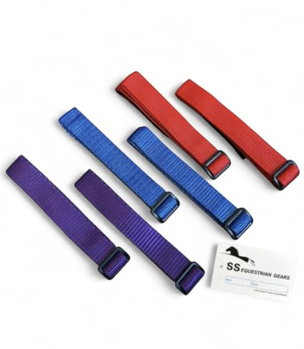 Stirrups to Girth Straps lower leg training aid adjustable | Equestrian (Purple)